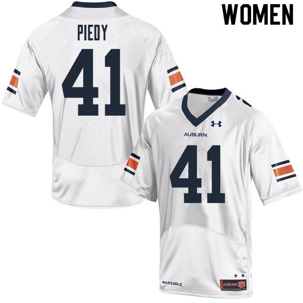 Women #41 Erik Piedy Auburn Tigers College Football Jerseys Sale-White - Click Image to Close